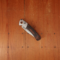 Benchmade 15085-2 Mini Crooked River Clip Point S30V AXIS Lock Stabilized Wood Handle)