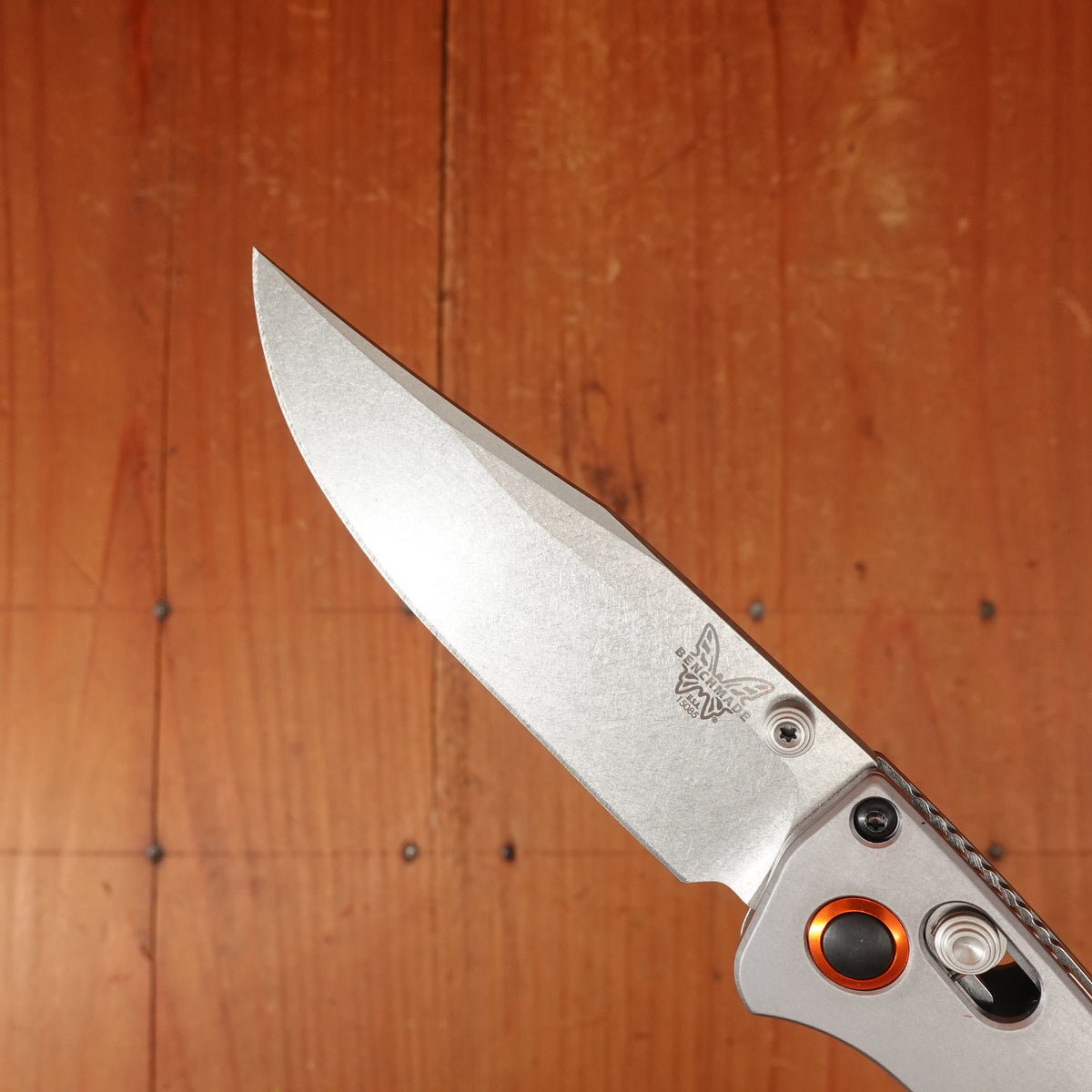 Benchmade 15085-2 Mini Crooked River Clip Point S30V AXIS Lock Stabilized Wood Handle)