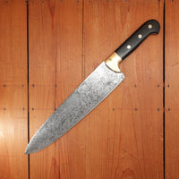 F Dick No. 66 12.5" Lobster Splitter Chef de Chef Hand Forged Carbon Steel Custom Brass & Ebony Handle Germany