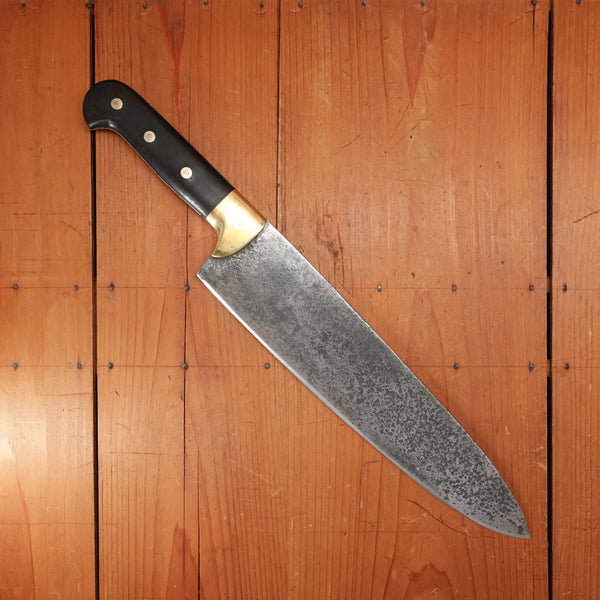 F Dick No. 66 12.5" Lobster Splitter Chef de Chef Hand Forged Carbon Steel Custom Brass & Ebony Handle Germany