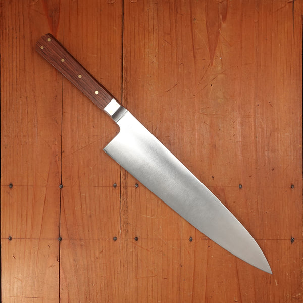 Prototype Greenfield Gyuto 9" Chef Knife W2 Carbon Steel Antique Honduran Rosewood