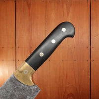 F Dick No. 66 12.5" Lobster Splitter Chef de Chef Hand Forged Carbon Steel Custom Brass & Ebony Handle Germany