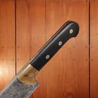 F Dick No. 66 12.5" Lobster Splitter Chef de Chef Hand Forged Carbon Steel Custom Brass & Ebony Handle Germany