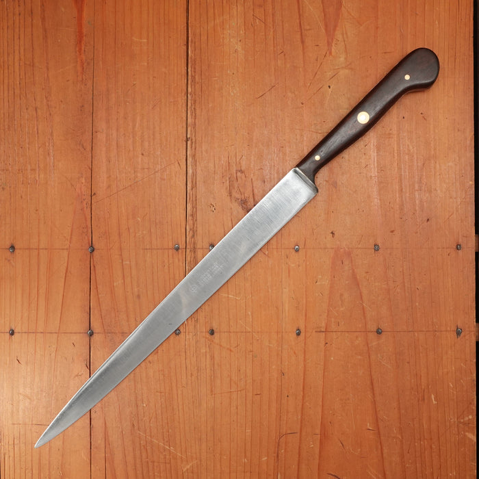 Ed Wusthof Dreizackwerk 182-10 10.5" Narrow Flex Slicer Carbon Custom Handle Solingen, Germany 1960s