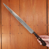 Ed Wusthof Dreizackwerk 182-10 10.5" Narrow Flex Slicer Carbon Custom Handle Solingen, Germany 1960s