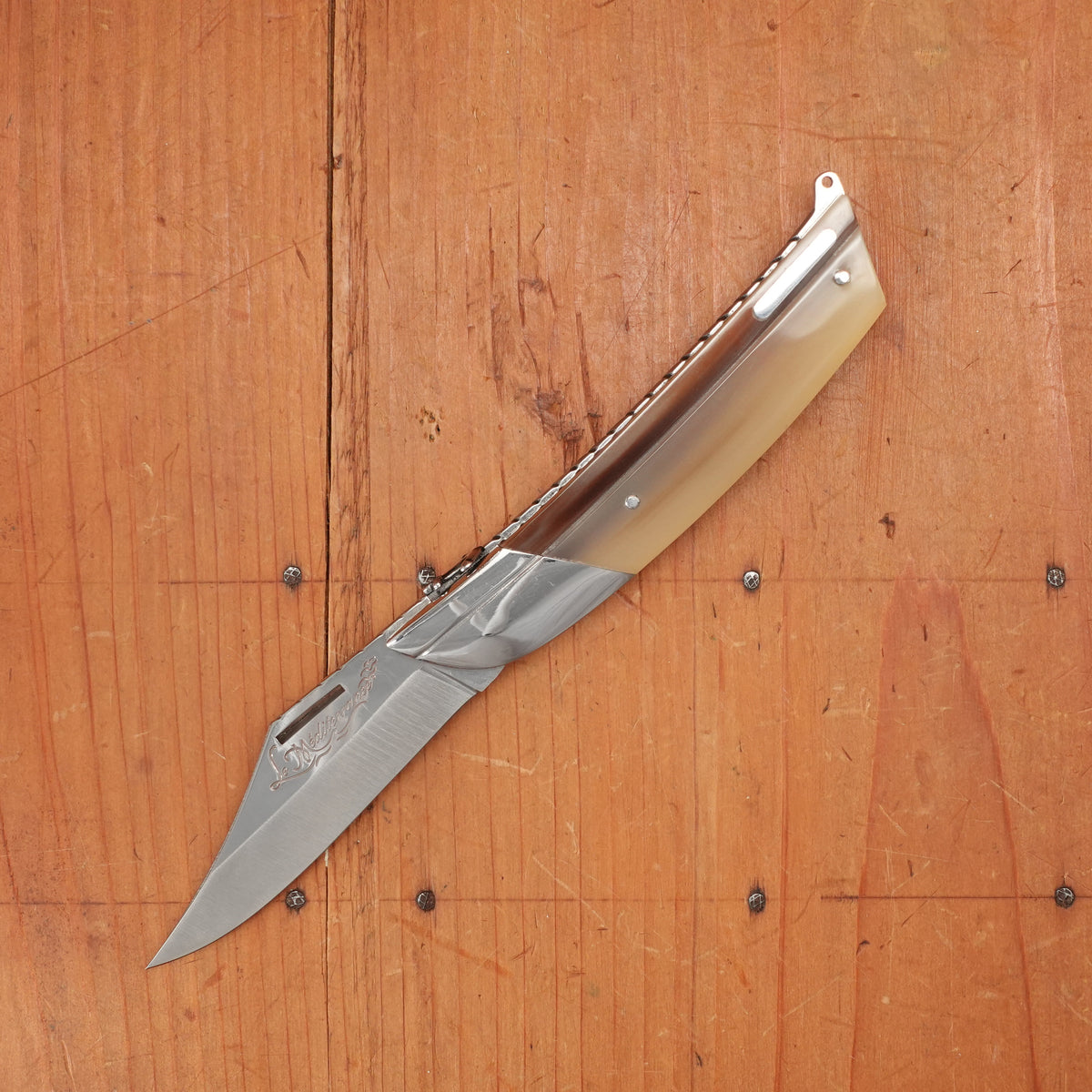 Florinox Le Méditerranée 115cm Clip Point 12C27 Slipjoint Horn Handle with Stainless Rope & Anchor Thiers, France