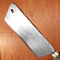 W&P Gusstahl 7" Cleaver Carbon Steel Turned Hardwood Germany 1880-1930