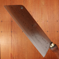 W&P Gusstahl 7" Cleaver Carbon Steel Turned Hardwood Germany 1880-1930