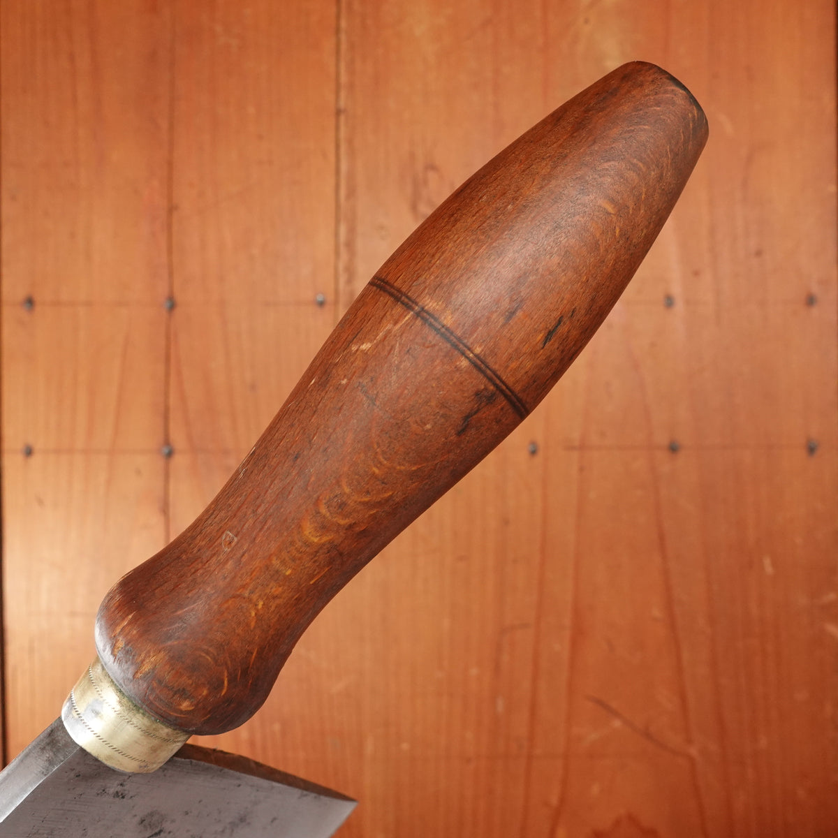 W&P Gusstahl 7" Cleaver Carbon Steel Turned Hardwood Germany 1880-1930