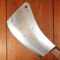 F Dick No. 95 9" Cleaver Hand Forged Carbon Steel Custom Walnut & Stag Germany 1950s 60s?