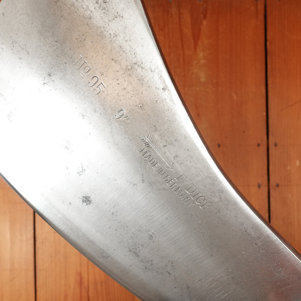 F Dick No. 95 9" Cleaver Hand Forged Carbon Steel Custom Walnut & Stag Germany 1950s 60s?