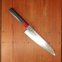 Hitohira Imojiya FW 210mm Gyuto VG10 Tsuchime Damascus Pakka Handle