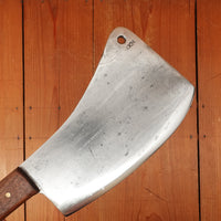 F Dick No. 95 9" Cleaver Hand Forged Carbon Steel Custom Walnut & Stag Germany 1950s 60s?