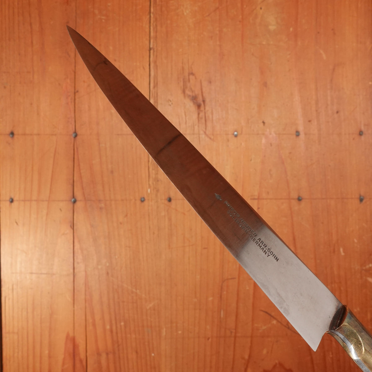 New Old Stock Friedr. Herder Abr. Sohn 7.25" Argentine Style Facón Gaucho Knife Stag Handle Solingen, Germany