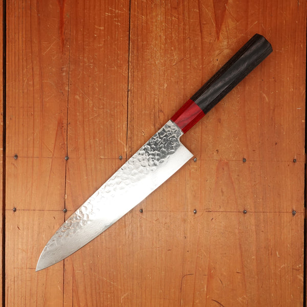 Hitohira Imojiya FW 210mm Gyuto VG10 Tsuchime Damascus Pakka Handle