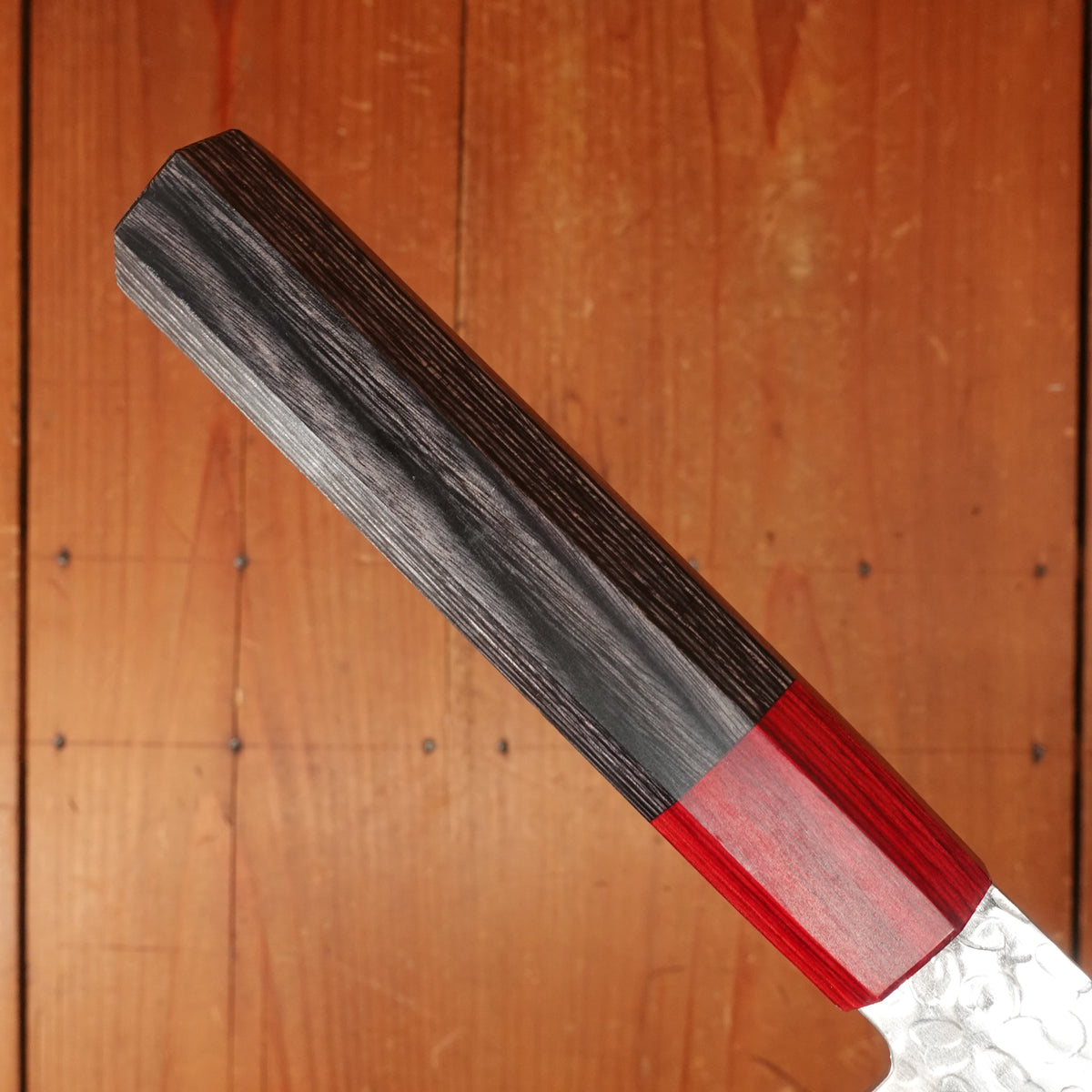 Hitohira Imojiya FW 210mm Gyuto VG10 Tsuchime Damascus Pakka Handle