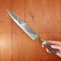 New Old Stock Friedr. Herder Abr. Sohn 7.25" Argentine Style Facón Gaucho Knife Stag Handle Solingen, Germany