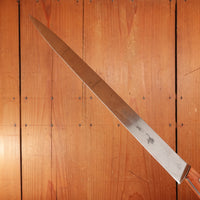 Vintage Carl Schleipper 12" Slicer Carbon Steel Cherry Handle Solingen, Germany 1960-70