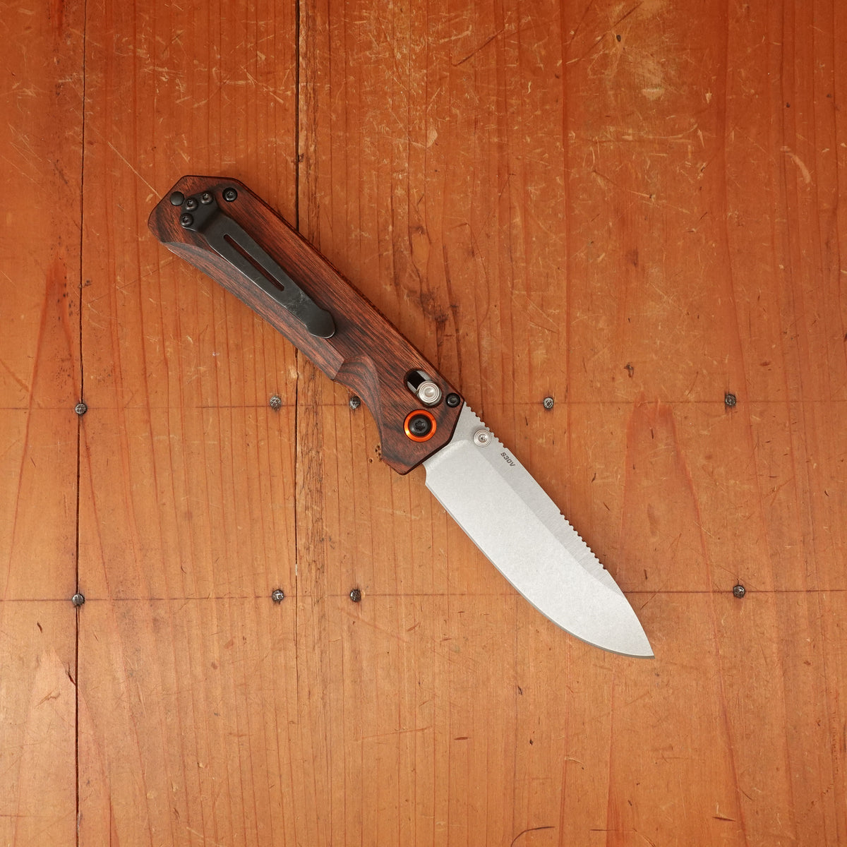 Benchmade 15062 Grizzly Creek Drop-point S30V Stainless Steel Stabilized Wood