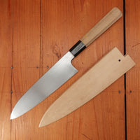 Trade In Hitohira Gorobei Rikichi 210mm Gyuto Shirogami 2 Kasumi Ho Wood