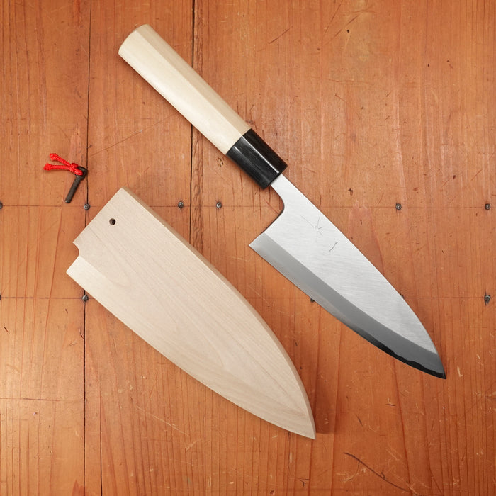 Hitohira Togashi 150mm Deba Shirogami 2 Ho Wood (D-Shape) with Saya