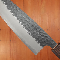 Hitohira Futana SB 170mm Santoku Aogami Super Kurouchi Tsuchime Cherry Wood