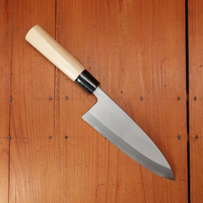 Morihei Yoshitomo 165mm Deba Carbon Steel Poplar Handle