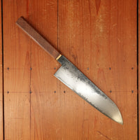 Rolin Knives Gomai 215mm Gyuto/Santoku — Apex Ultra Core / A203 Nickel Clad, Stabilized Danish Oak & Brass Handle