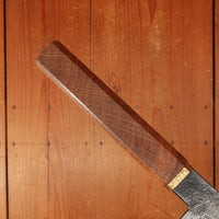 Rolin Knives Gomai 215mm Gyuto/Santoku — Apex Ultra Core / A203 Nickel Clad, Stabilized Danish Oak & Brass Handle