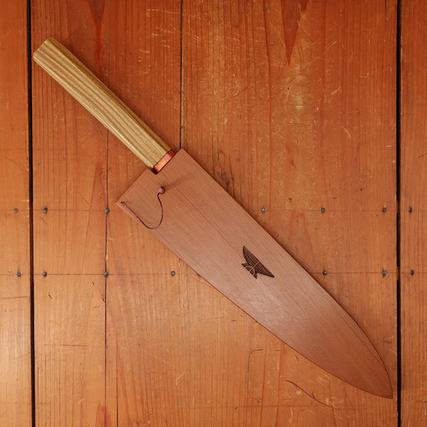 Rolin Knives 260mm Gyuto Sanmai — 26C3 Core / A203 Nickel Clad, Textured Argentine Lignum Vitae & Brass Handle