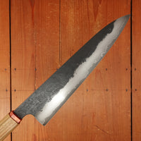 Rolin Knives 260mm Gyuto Sanmai — W2 Core / Mild Steel Clad, Textured Argentine Lignum Vitae & Brass Handle