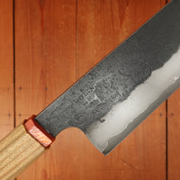 Rolin Knives 260mm Gyuto Sanmai — W2 Core / Mild Steel Clad, Textured Argentine Lignum Vitae & Brass Handle
