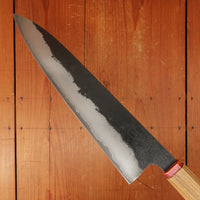 Rolin Knives 260mm Gyuto Sanmai — W2 Core / Mild Steel Clad, Textured Argentine Lignum Vitae & Brass Handle