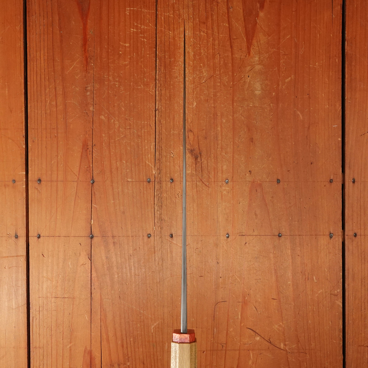 Rolin Knives 260mm Gyuto Sanmai — W2 Core / Mild Steel Clad, Textured Argentine Lignum Vitae & Brass Handle