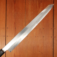 Trade in Hitohira Kikuchiyo Mosuke 300mm Kiritsuke Yanagi Stainless Clad Ginsanko Ho/Horn with Saya