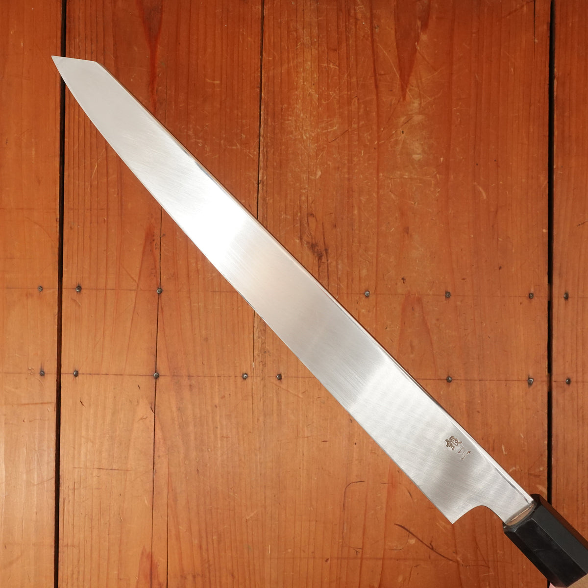 Trade in Hitohira Kikuchiyo Mosuke 300mm Kiritsuke Yanagi Stainless Clad Ginsanko Ho/Horn with Saya