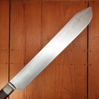 Russell Green River 13.5" Bullnose Butcher Knife Carbon Steel Pewter Rosewood 1890s-1920s