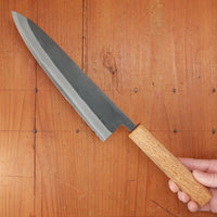Hitohira TD 210mm Gyuto Stainless Clad Aogami 2 Kurouchi Oak Handle