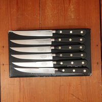 Sabatier Trompette / Ekco Ancien Maison Steak Knife Set of 6 Stainless Thiers 1950-60s In Bo