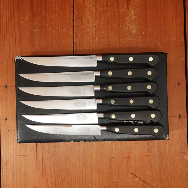 Sabatier Trompette / Ekco Ancien Maison Steak Knife Set of 6 Stainless Thiers 1950-60s In Bo