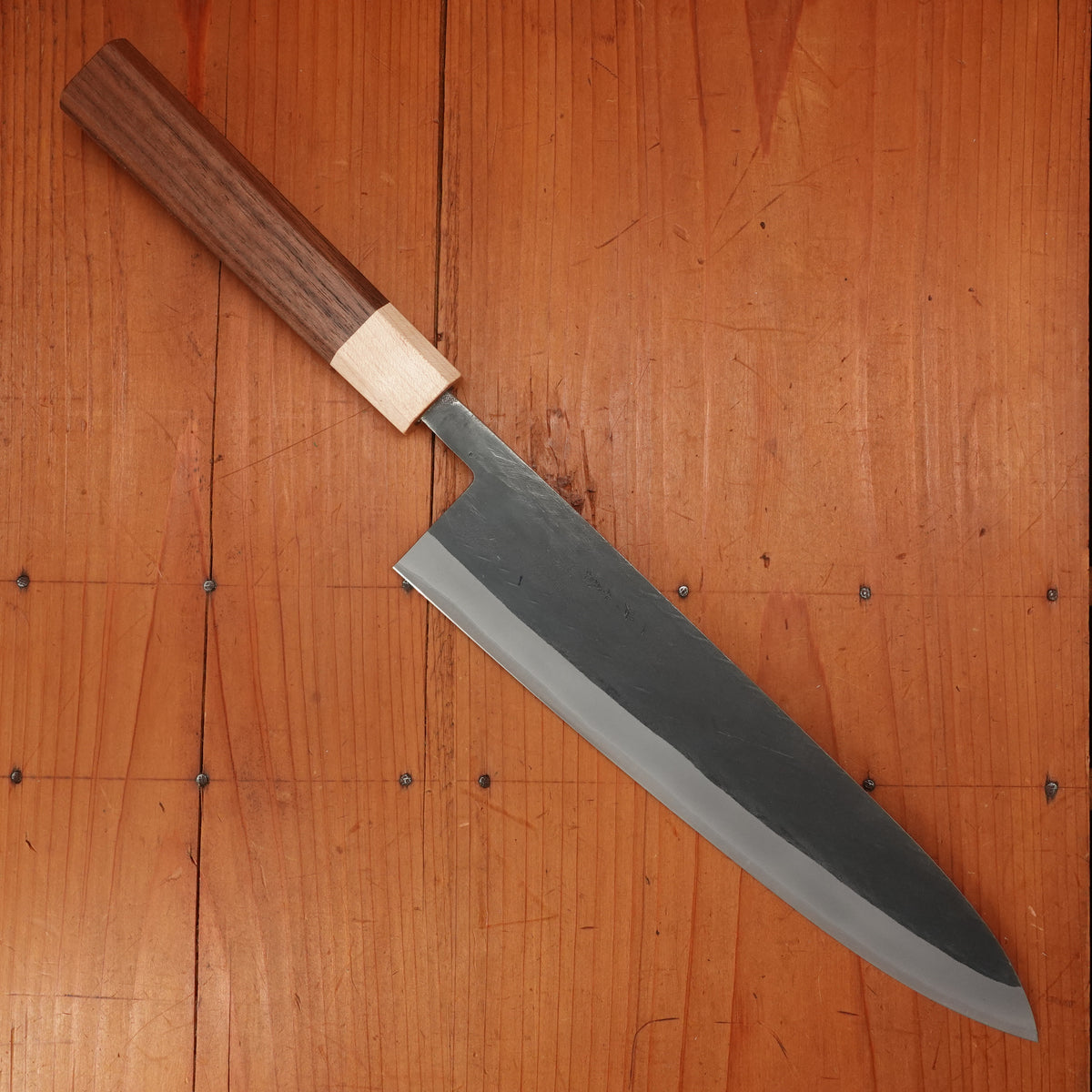 Hitohira TD 240mm Gyuto Stainless Clad Aogami 2 Kurouchi Walnut Handle