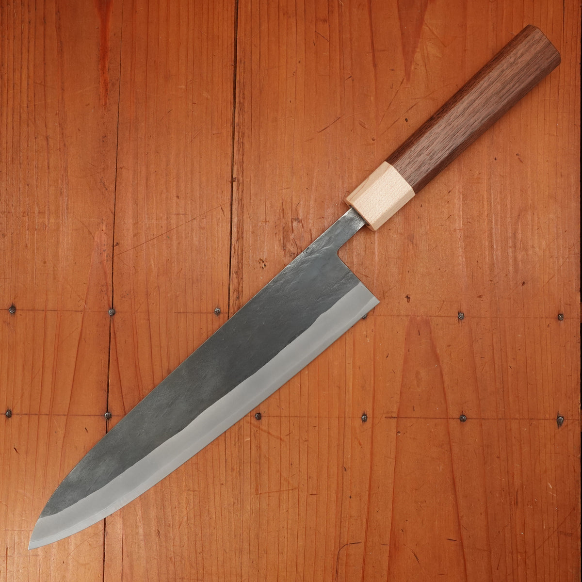 Hitohira TD 240mm Gyuto Stainless Clad Aogami 2 Kurouchi Walnut Handle