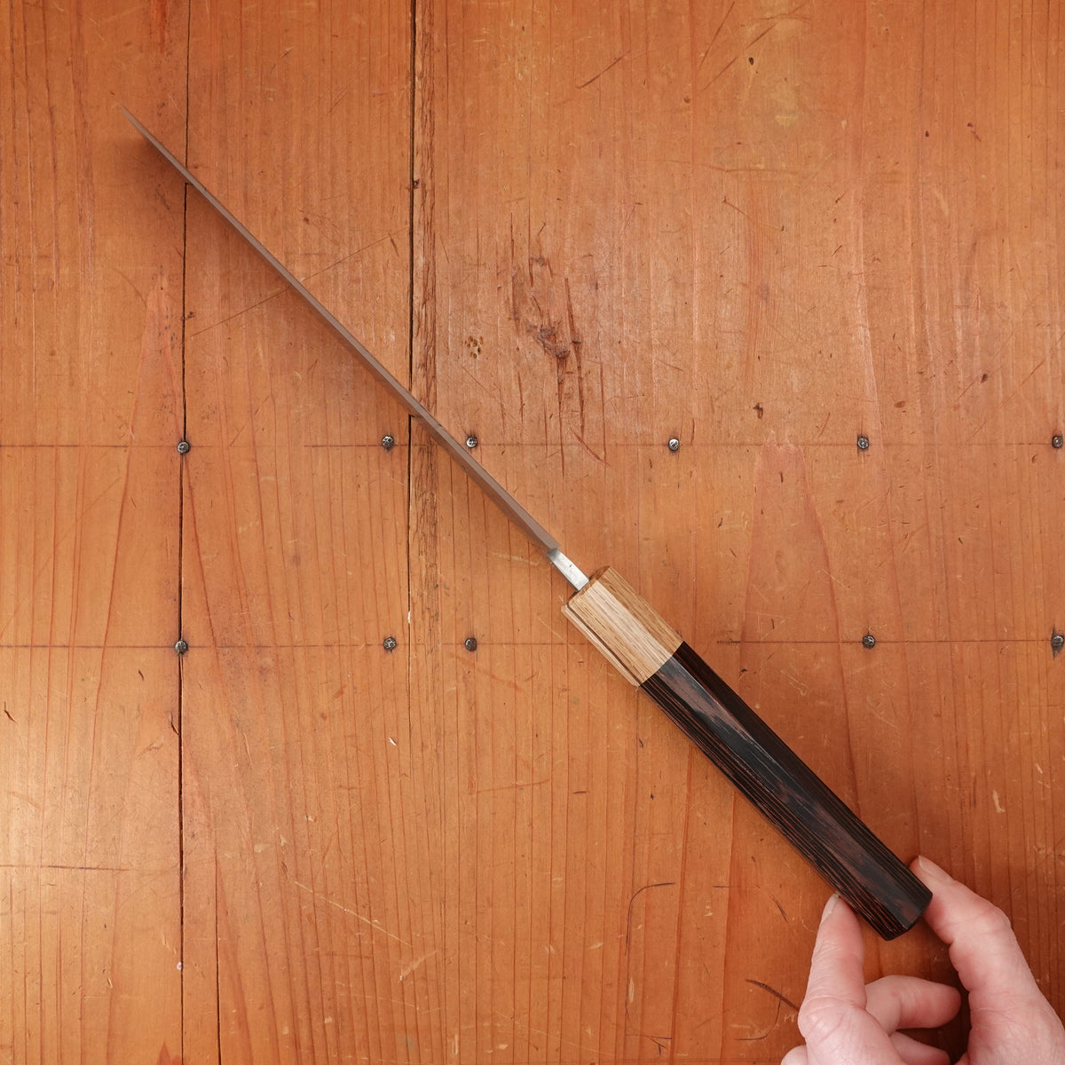 Hitohira TD 165mm Nakiri Stainless Clad Aogami 2 Kurouchi Wenge Handle