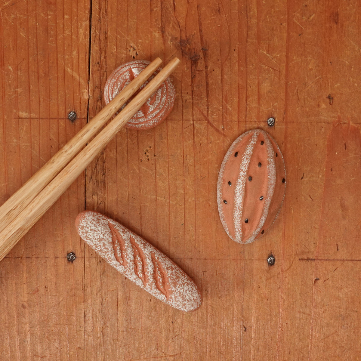 Ceramic Chopstick Rests Set of 3 (Baked Goods)