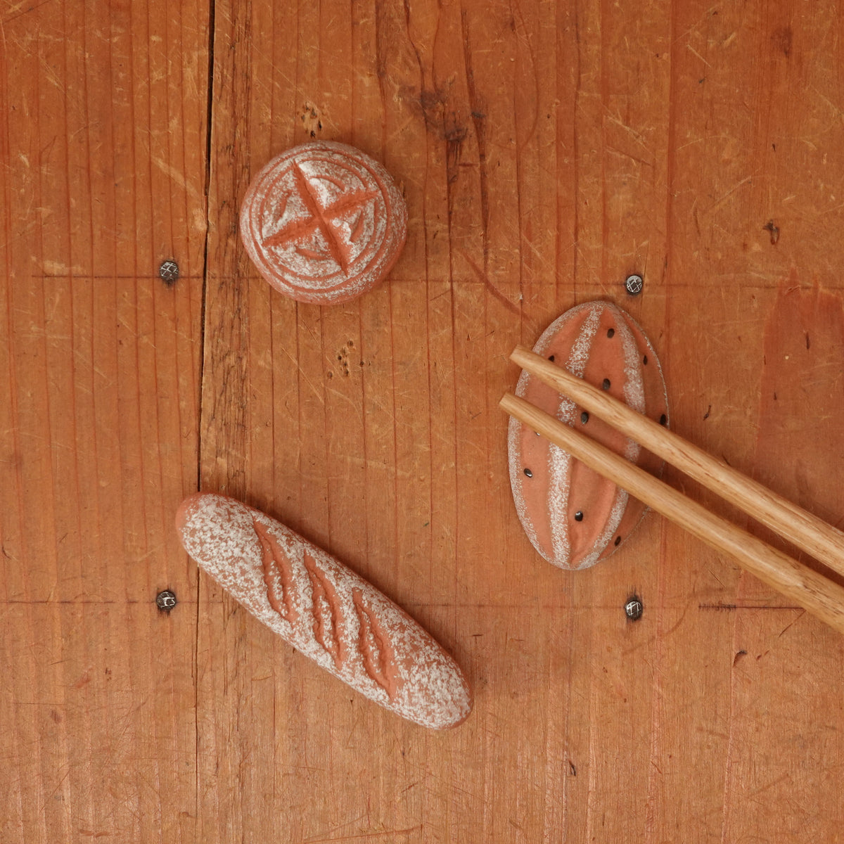 Ceramic Chopstick Rests Set of 3 (Baked Goods)