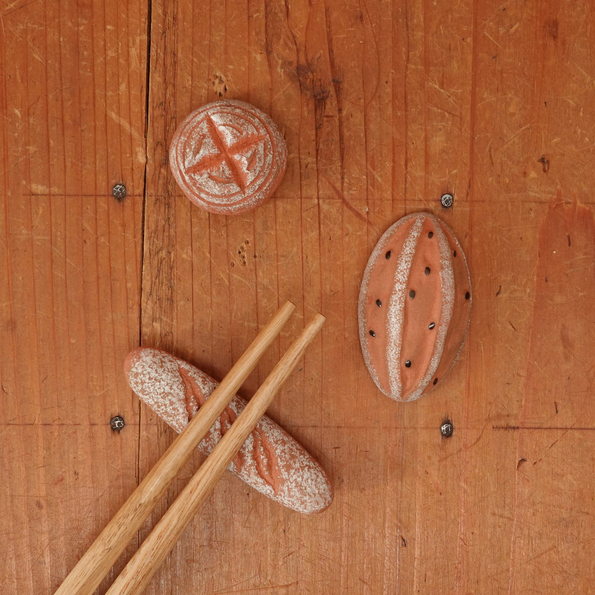 Ceramic Chopstick Rests Set of 3 (Baked Goods)