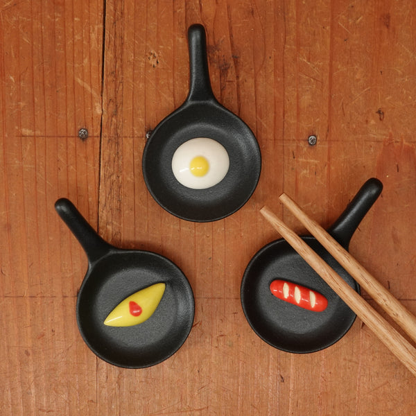 Ceramic Chopstick Rests Set of 3 (Skillet foods)