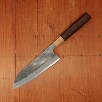 Hitohira TD 165mm Santoku Stainless Clad Aogami 2 Kurouchi Wenge Handle