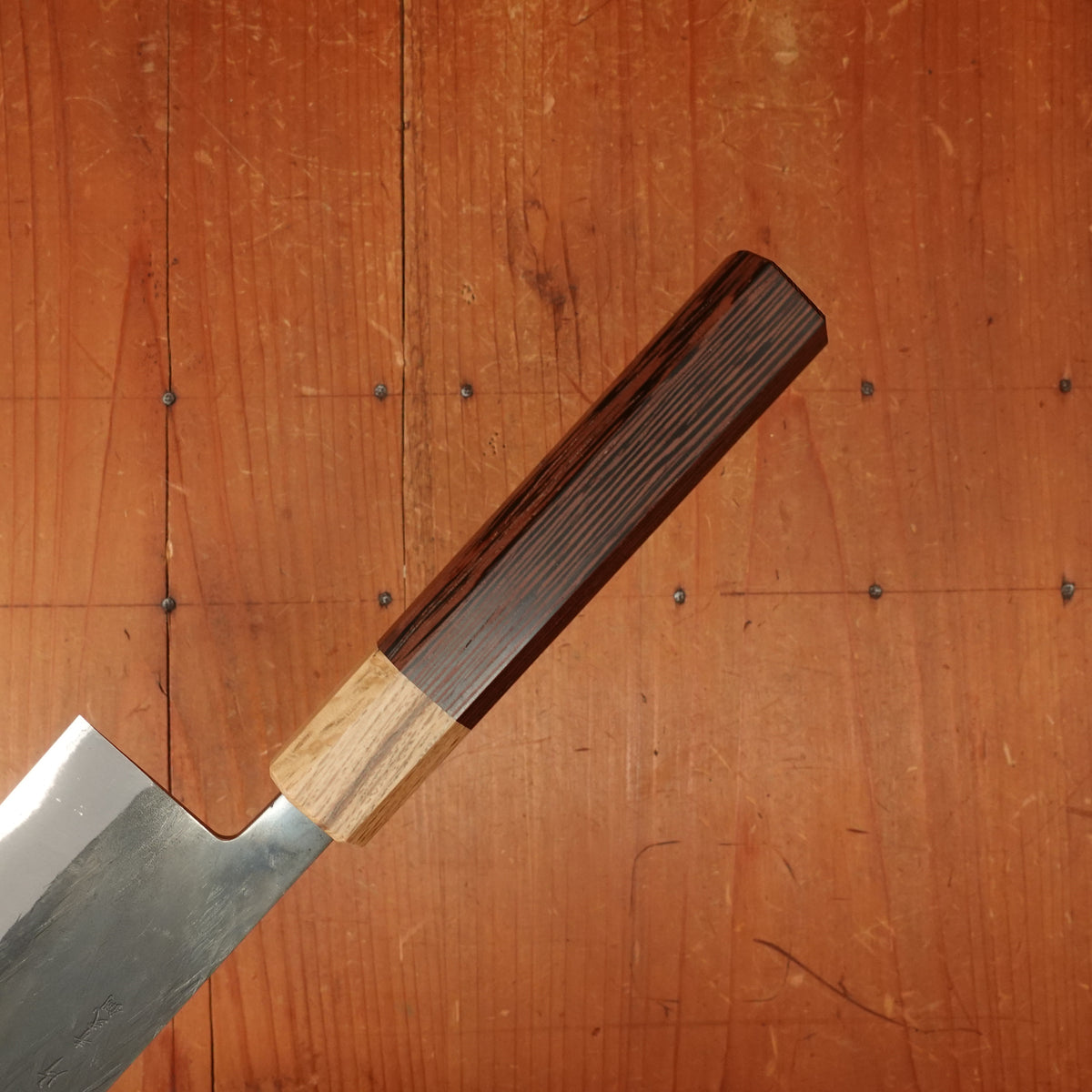 Hitohira TD 165mm Santoku Stainless Clad Aogami 2 Kurouchi Wenge Handle