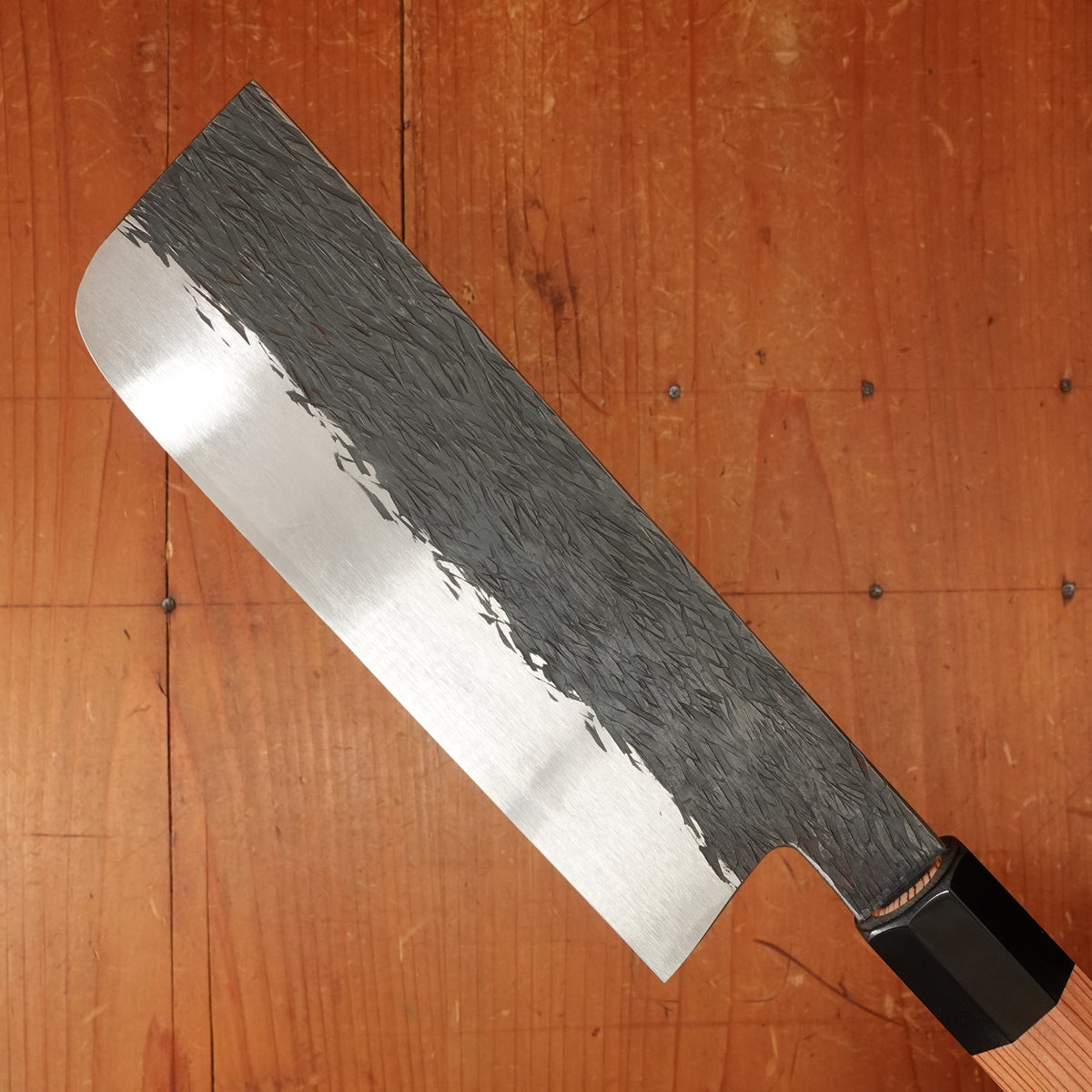Isamitsu 165mm Nakiri Stainless Clad Shirogami 1 Kurouchi Yakusugi Cedar Handle